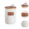 Airtight Ceramic Canister with Wooden Lid for Kitchen And Pantry