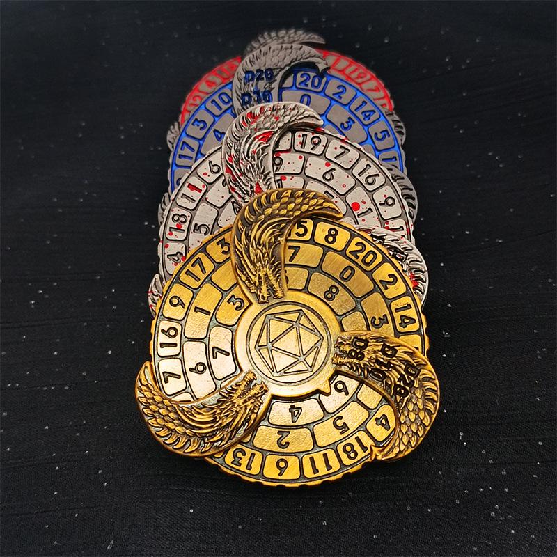 Cross-Border DND Fingertip Gyro Turntable RPG Dice Polyhedral Metal Craft for Board Games Decompression Gift for Gamers