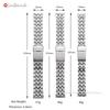 Five Beads Stainless Steel Watch Strap 18mm 20mm 22mm Universal Watch Bracelet Folding Clasp Watchband for Men Women Accessories