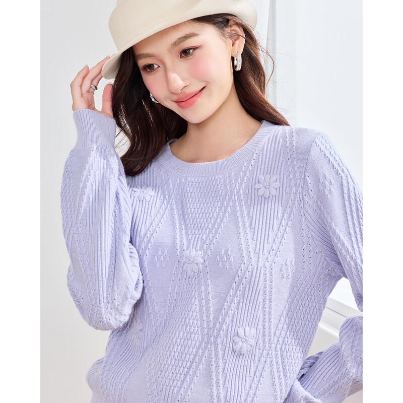 IEF French Style Quilted Knit Sweater