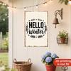Rustic Hello Winter Metal Sign Farmhouse Porch Garden Wall Decor Christmas Fence Hanging