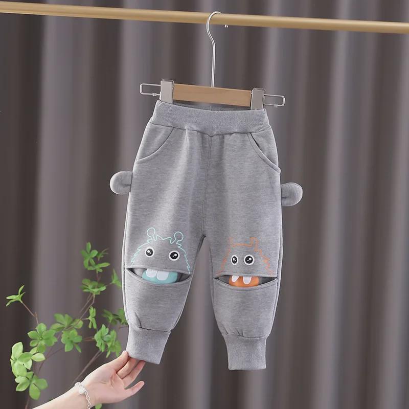 "2024 Kids' Cute Cartoon Cotton Velvet Winter Sports Pants"