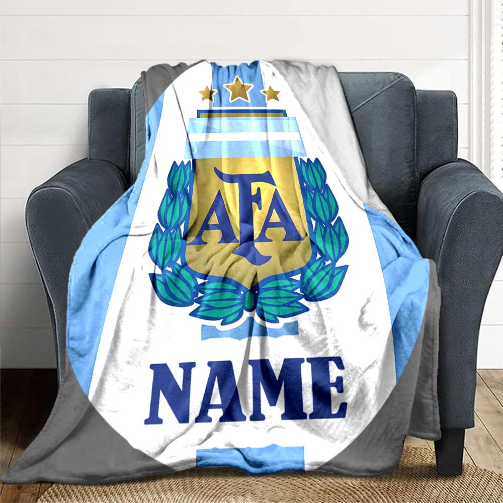 Custom Name Lion Crest Badge blanket for Couch & Bed, Plush Cozy Fuzzy Blanket Super Soft & Warm Blankets for Fall and Winter. 0908283