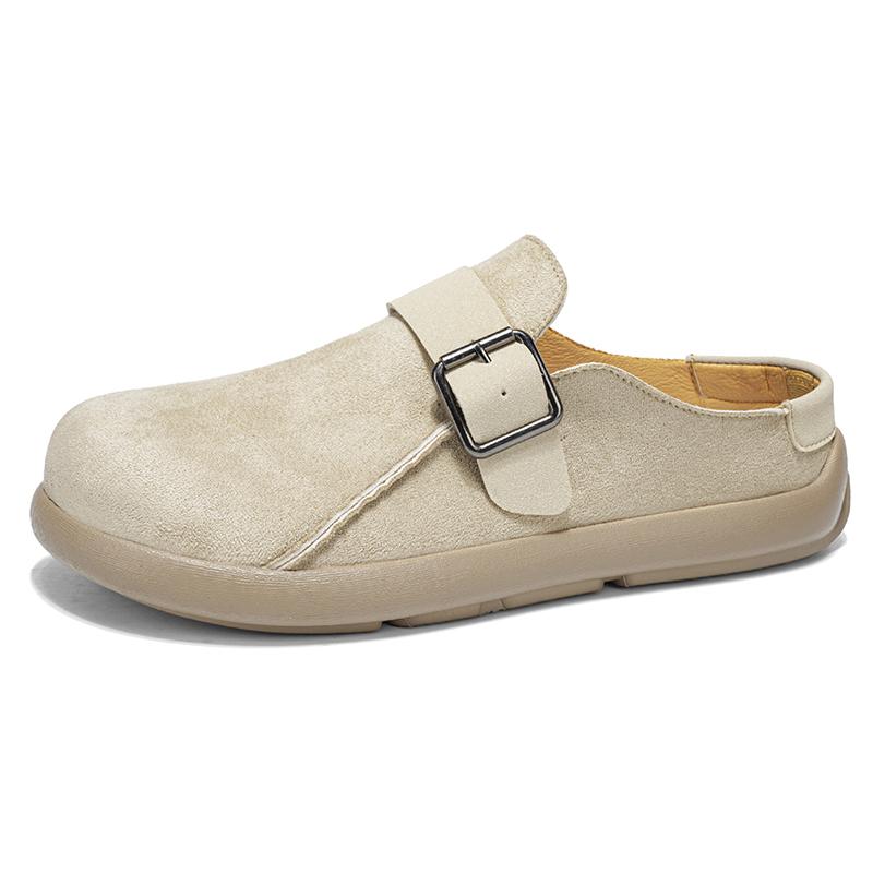 Plateau-Mules für Herren Geschlossene Zehenpartie Zum Hineinschlüpfen Flache Sneaker Breite Zehenpartie Offener Rücken Freizeitschuhe Loafer Hausschuhe Rutschfest Faulenzer-Treiber