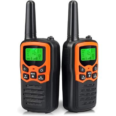 Walkie talkie a lungo raggio da 2 pacchi per adulti con 22 canali FRS, walkie talkie per famiglie con torcia a LED Display LCD VOX per escursioni in campeggio
