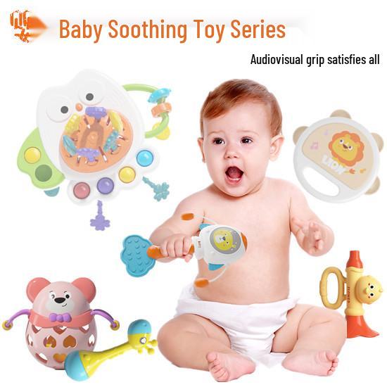 Newborn Educational Teething Rattle & Drum for Babies 0-1 Year