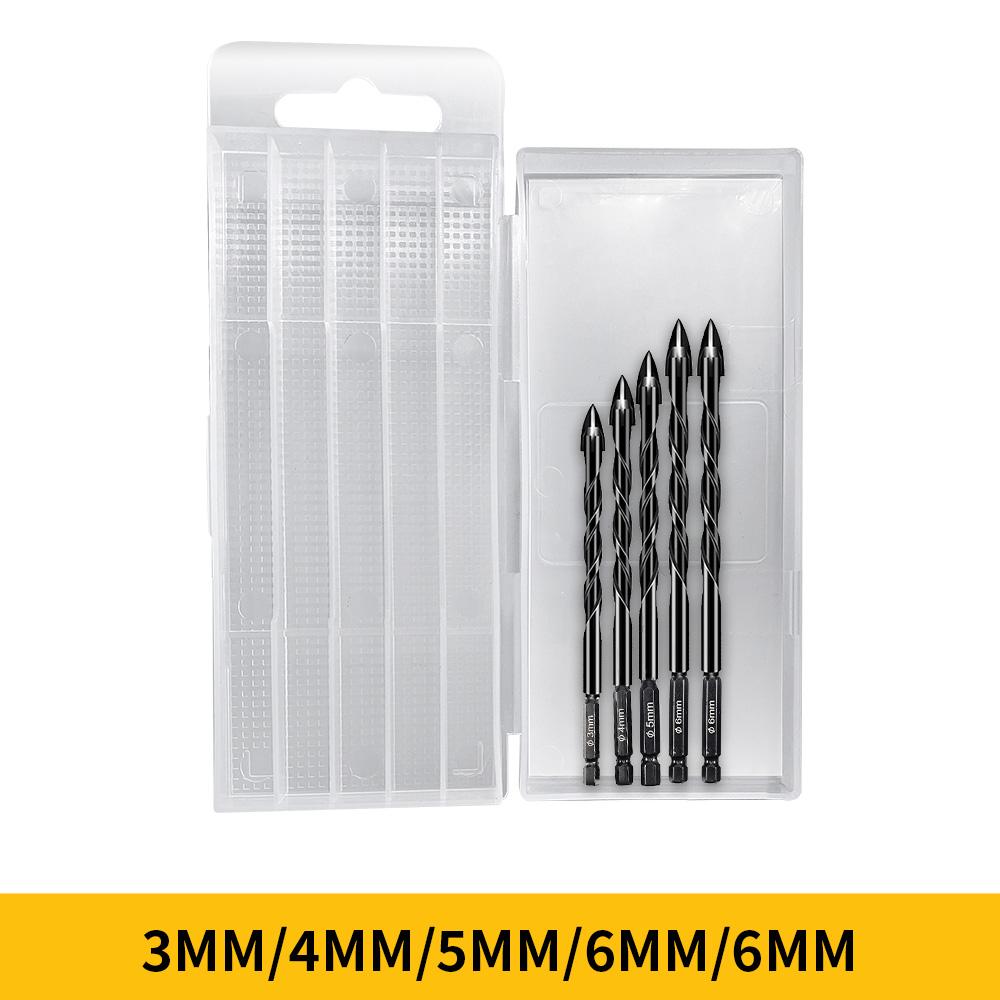 SuSuMu 3-12mm Cross Hex Tile Drill Bits Set for Glass Concrete Ceramic Hole Opener Brick Hard Alloy Triangle Bit Tool Boxed Kit