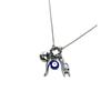 Evil Eye Lucky Symbol Charms Necklace Silver
