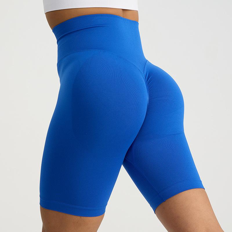 Pantaloni scurți sport stil european și american, pantaloni de fitness cu efect push-up, sportivi, mulați, cu lungime până la genunchi, cu talie înaltă, pantaloni scurți de yoga
