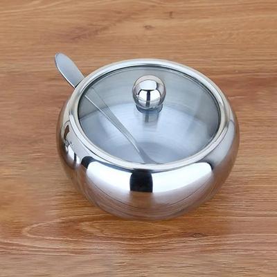 Zásobník na koření pro domácnost Tlustší zásobník na kávu Víko džemu na sůl Mísa na sůl Lžíce na cukr Krabička na cukr Kuchyňské nářadí na vaření Dobrá kvalita Nerez