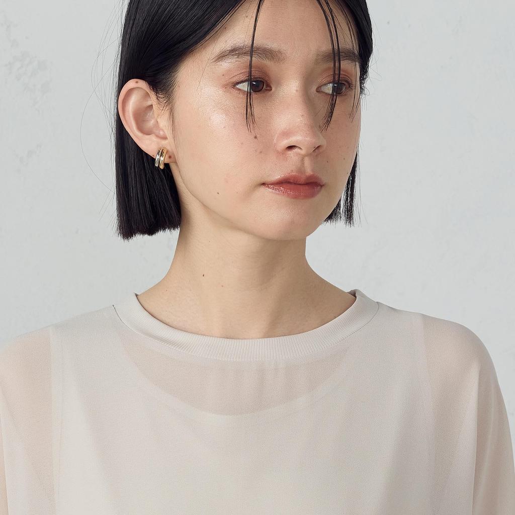 Comme Ca Ism Oversized Blouse and Tank Top Set Large (12-36CK03-205) - Beige,