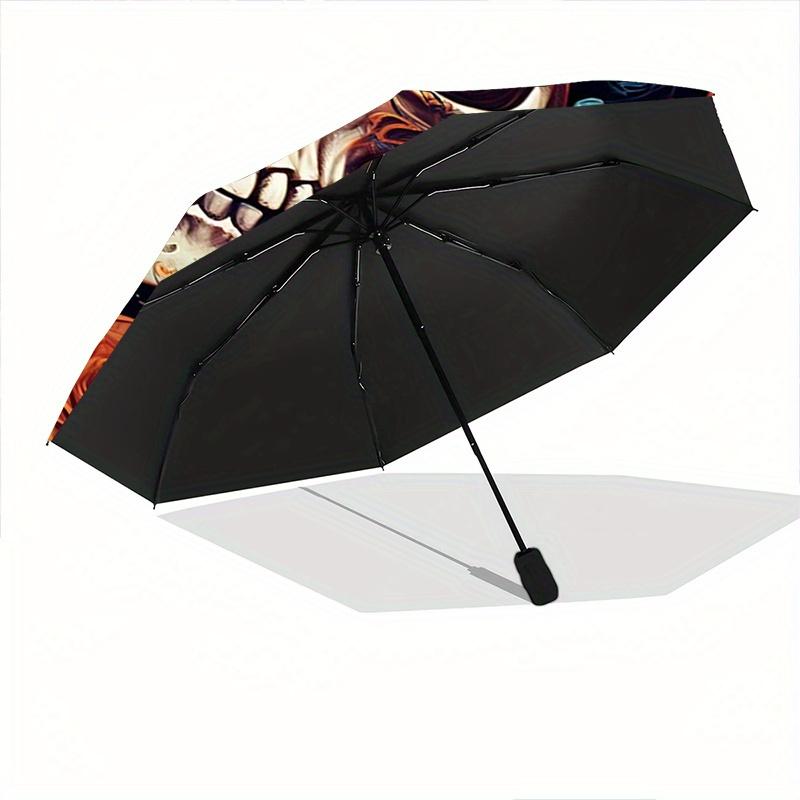 1pc Day of the Dead Theme Automatic Opening and Closing Folding - A Good Choice for Gifts, Fashionable and Convenient Umbrella With Cute Cartoon