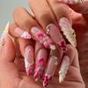 24PCS Press Ons Nails Almond, Press On Nails Almond Shape, Medium Length Almond Shape Nails, Press On Almond Nails Kit, Yellow White Gradient Flo