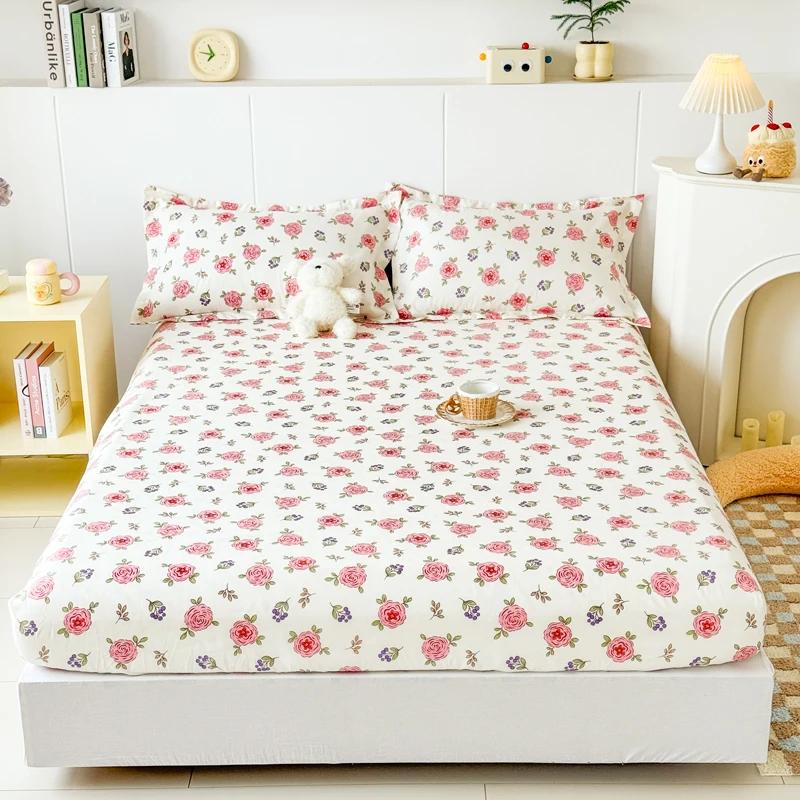 

Высококачественная напечатанная простыня на резинке для одного, двуспального, размера Queen, с эластичной резинкой, простыня мягкая, удобная 160x200x25cm 1pc