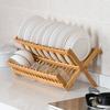 Natural Dish Drying Rack Retro Drying Holder Kitchen Organizer Folding Dish Rack  Home