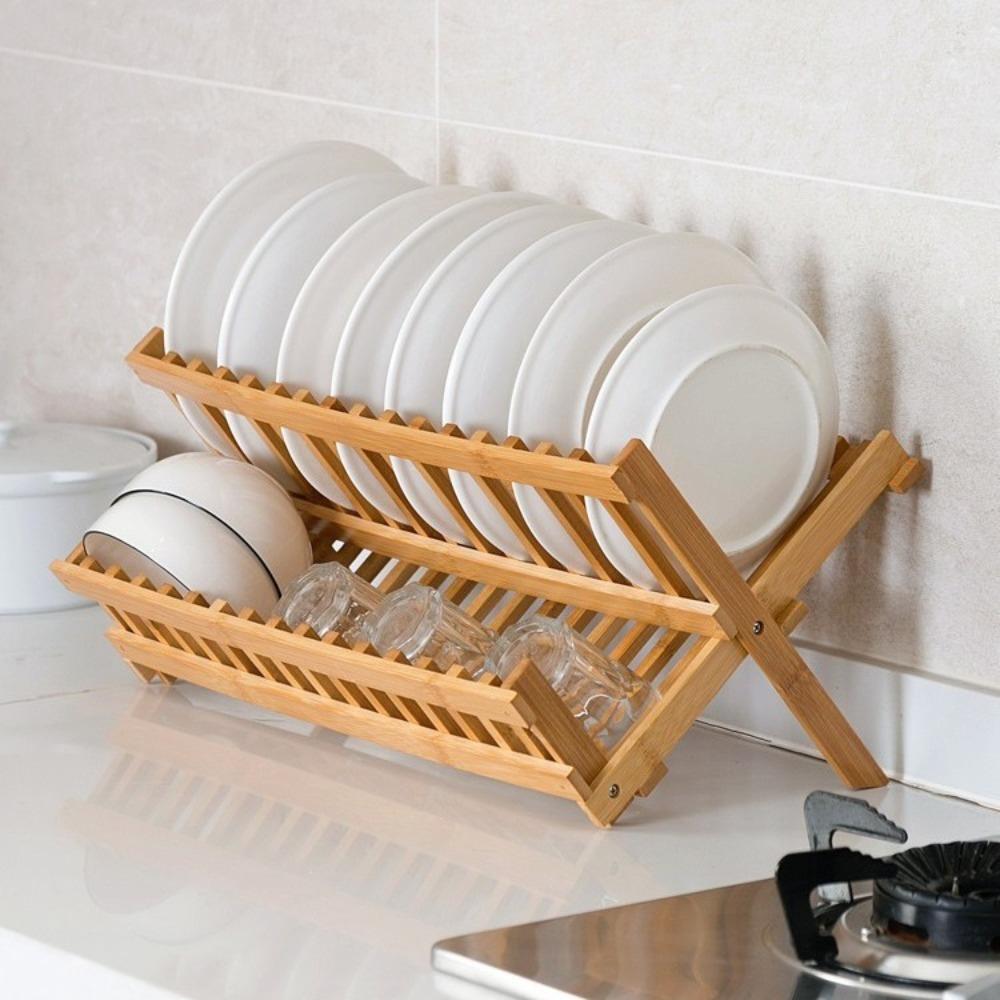 

Retro Dish Drying Rack Natural Drying Holder Durable Utensil Holder Home 16 Grids
