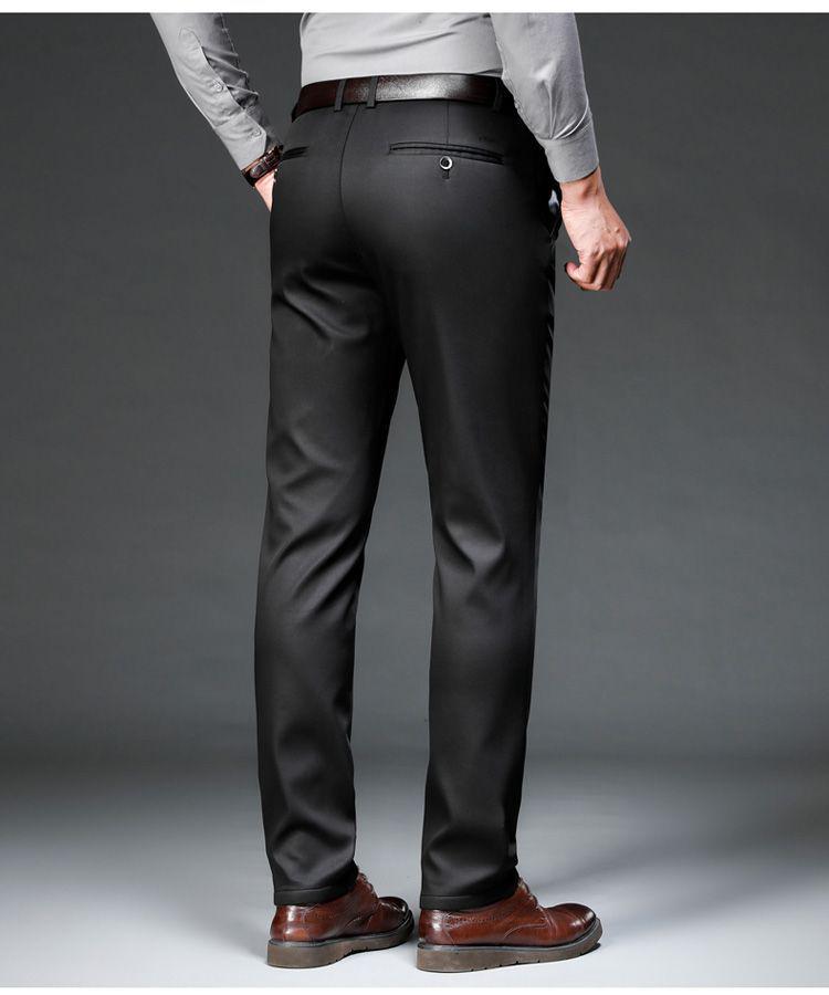 Men's Lyocell Plus Velvet Straight-Leg Dress Pants: 2025 Autumn/Winter Collection