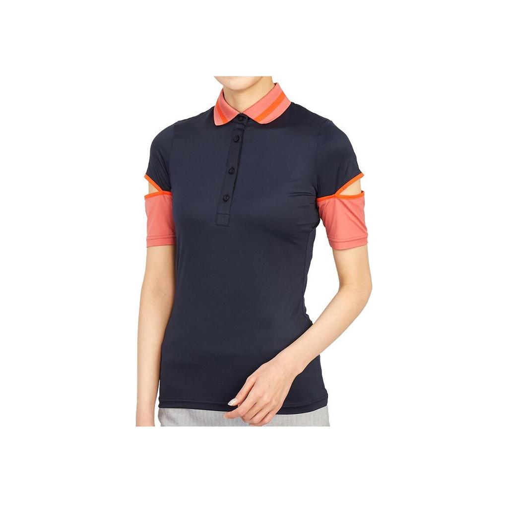 J.LINDEBERG Color Block Polo Shirt Women Tops Navy-Blue GWJT05387-6855