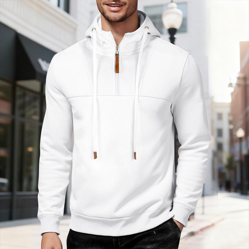

Winter Fleece Men s and Women s Loose Hooded Zipper Commuting Tank Drawstring Sweatshirt for Couples S білий