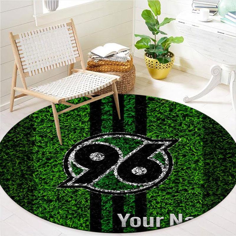 Hannover 96 Custom Name Round Area Rug,Carpet Rug for Living Room Bedroom Sofa Playroom Decor,Non-slip Floor Mat