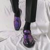 Purple Formal Dress Shoes Man Brogue Leather Shoes Big Size 38-48 Fashion Tassels Mens Leather Shoes Wedding Social Shoe Male