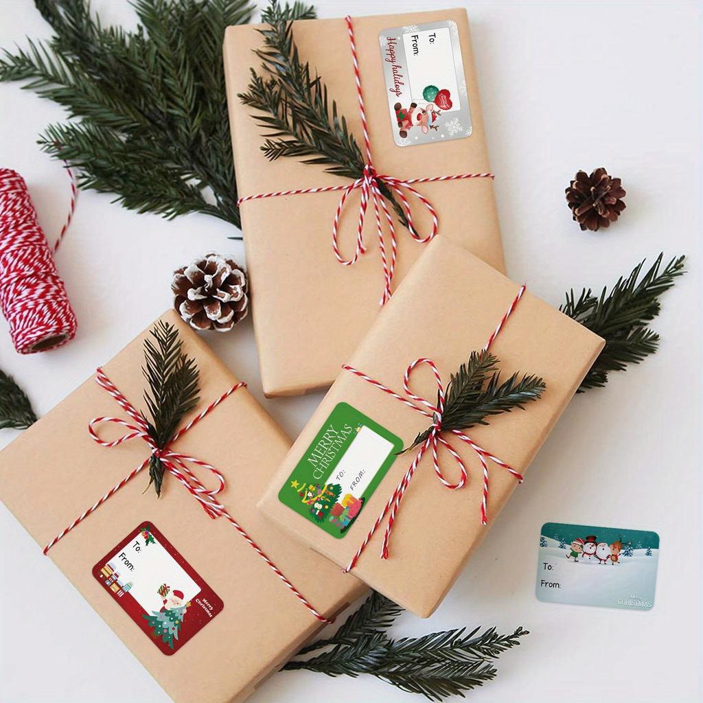 10 sheets Christmas Stickers, 60 stickers Christmas Labels with Names for Gifts - Self-Adhesive Holiday Tags Holiday Decorations