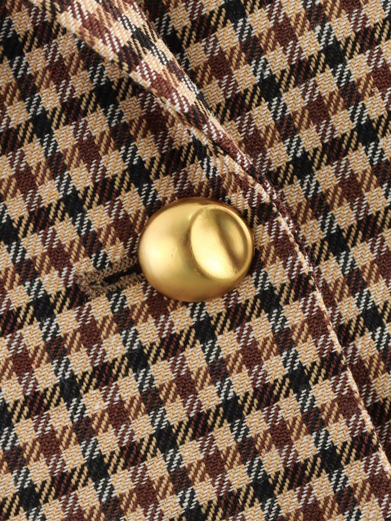 Spring 2025 Women's Euro-American Style Houndstooth Belted Suit