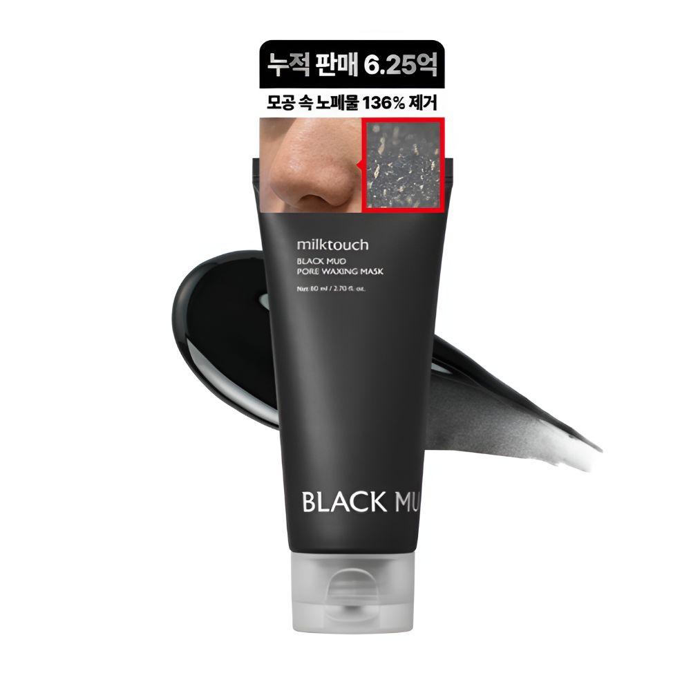 MILK TOUCH Black Mud Pore Mask 80ml Deep Cleansing Sebum Control Blackhead Removal Clay Mask