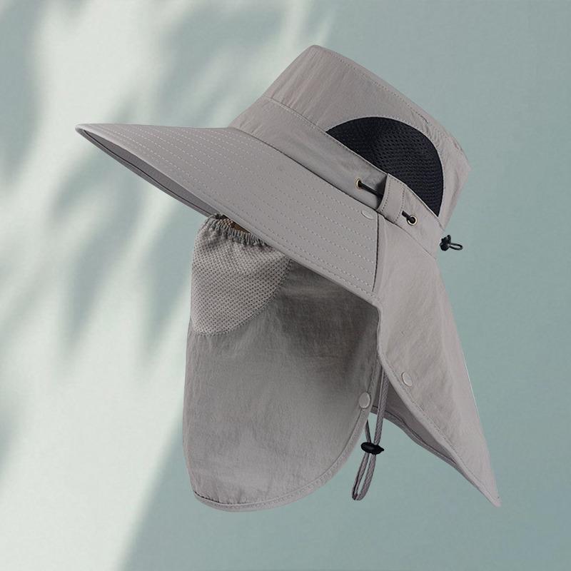 Sun Hat Summer Outdoor Fishing Bucket Hat Men and Women Mountaineering Sun Hat Neck Protection Large Size Sun Hat
