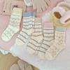 2 Pairs of Warm Winter Long Socks - Woolen Socks for Children, Mid-calf Socks with Added Padding, Thick Maternity Socks, Home Sleeping Floor Socks