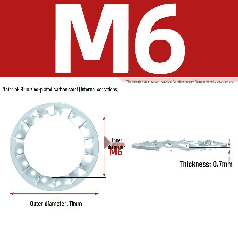 Carbon Steel Zinc-Plated Lock Washer with Inner and Outer Teeth