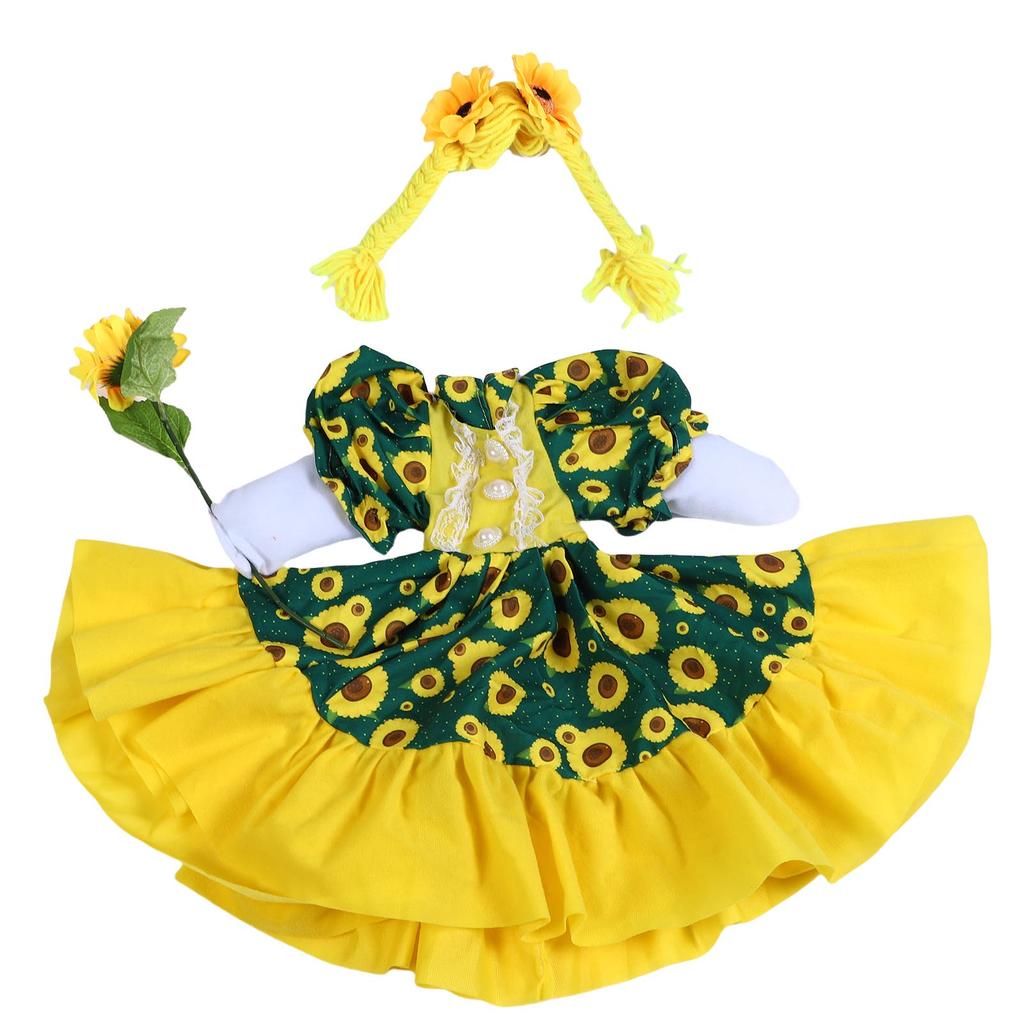 Sunflower Goose Outfit Unique Fade Proof Machine Washable Goose Statue Costume with Wig for Decoration