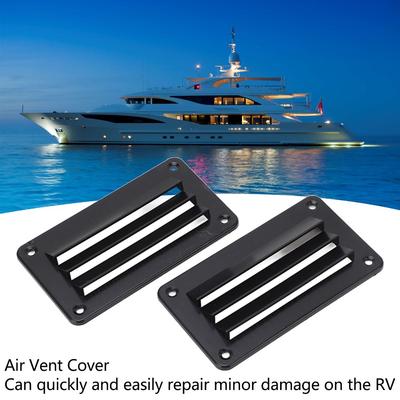 2pcs Exhaust Vent Black RV Air Vent Louver Air Vent Grille Vent Cover Ventilation Outlet Grille Outlet Grille Louver Home Use