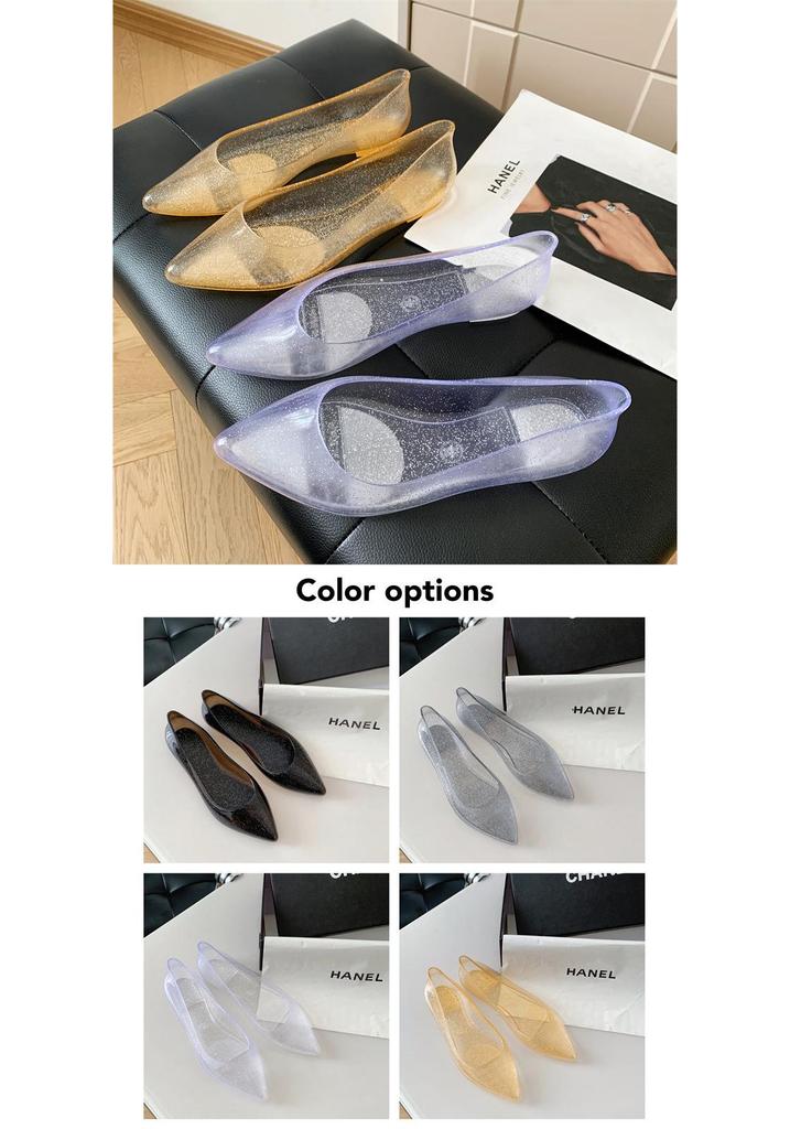 Yuzhihao Summer Women's Pointed Toe Closed Flat Sandals - Fashionable, Solid Color, Low Cut Design