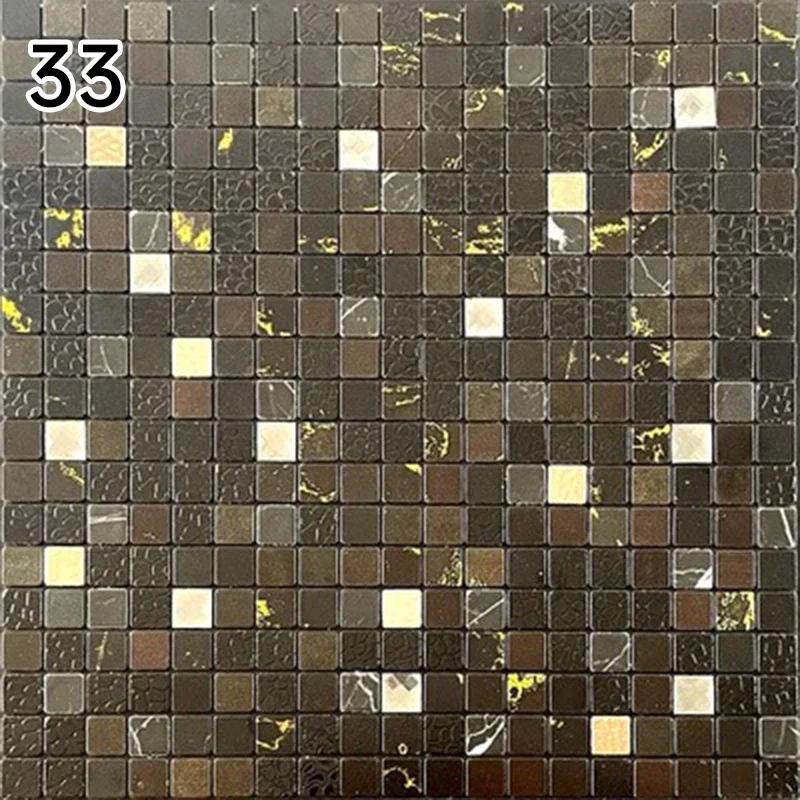 30X30Cm Self Adhesive Mosaic Wall Decal Waterproof Kitchen Bathroom Wallpaper Wall Stickers Small Lattice Crystal Sticker Tile