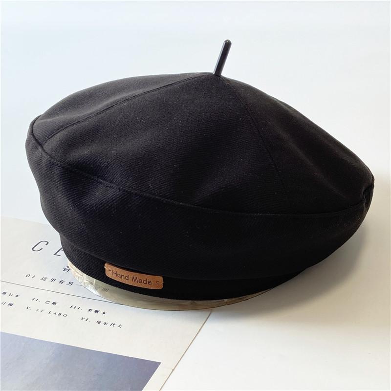 Autumn and winter woolen beret men's and women's fashion British style painter's hat retro versatile face small bud hat