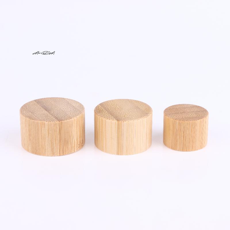 Eco-Friendly Bamboo Bottle Caps with Reducer 1/5Pcs Set Screw Cap Real Bamboo Cover for Reuse Empty Bottles Drop Plug