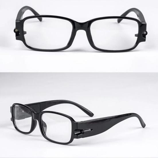 Unisex Rimmed Reading Eyeglasses Glasses Spectacles Magnifier with LED Light