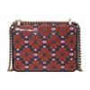 New Kate Spade Amelia Leather Small Square Bag Chain Crossbody Bag Shoulder Bag Small Size Women's Dark Red & Black & Pink PXRUA184-417