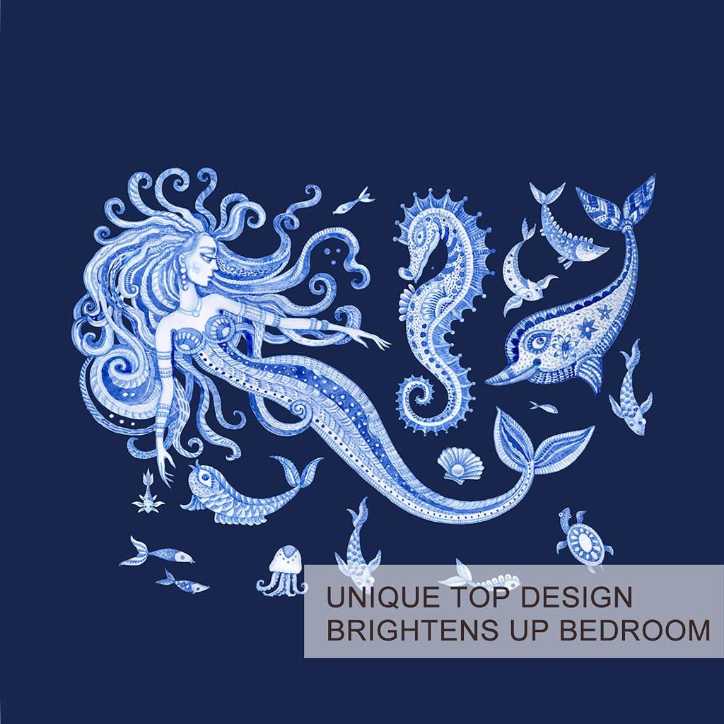 Watercolor Mermaid Bedding Three-Piece Quilt Cover Walmart Exclusive