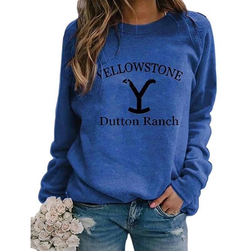 Women's Graphic Crew Neck Sweatshirt Long Sleeve Loose Casual Western Pullover