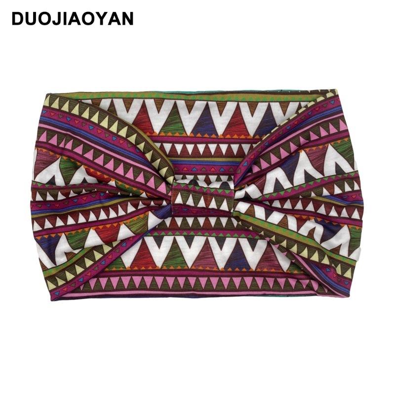 Knot Headband, Color Blocked Pattern Printed Sports Headband, Fashionable Polka Dot Wide Edge Elastic Headband