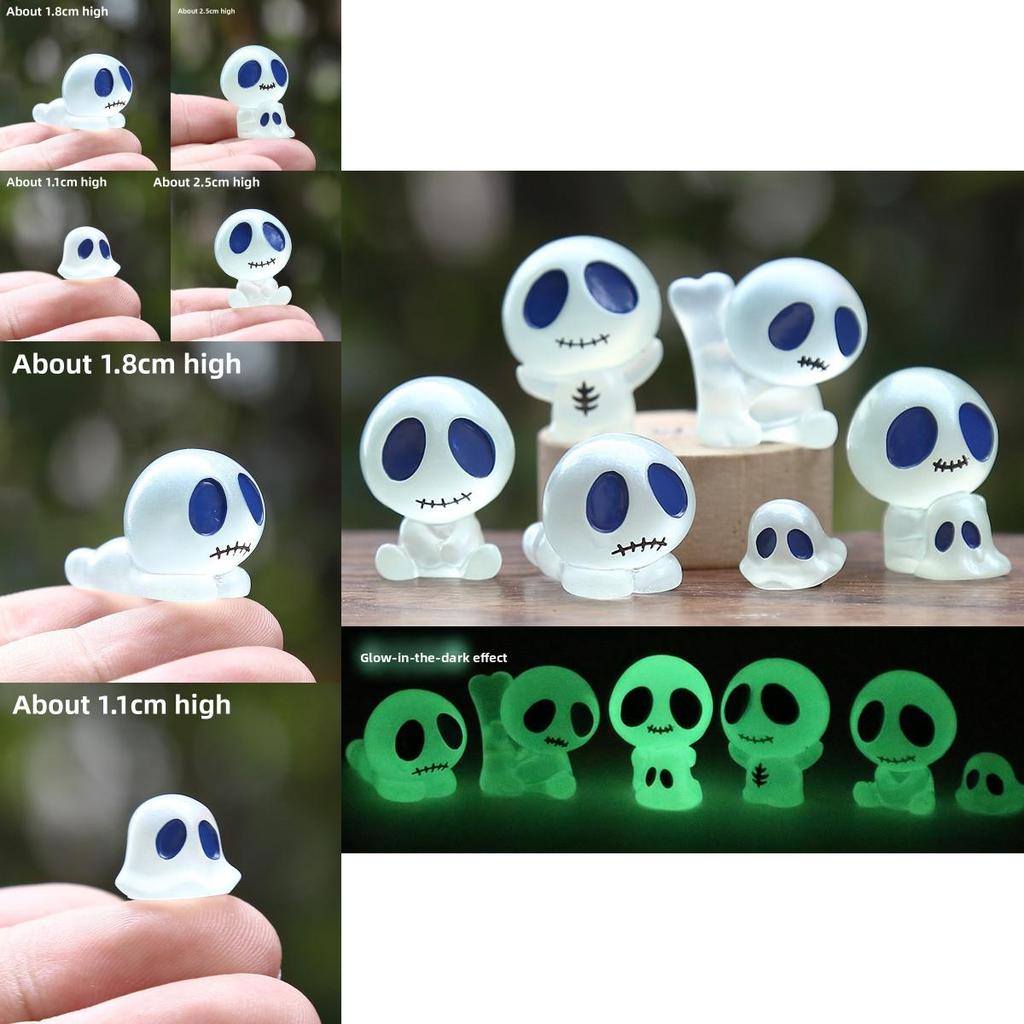 Mini Lightup Ghost Resin Figurine Creative Micro Landscape Diy Scene Decor For Kids And Collectors