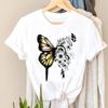 Tee Top Tshirt Fashion Clothes Unisex Butterfly 90s Trend Cute Print Lady FeUnisex Clothing Short Sleeve Printing T Casual Cartoon Graphic T-shirt