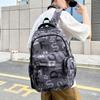 Schoolbag New Graffiti Korean Version Printed Backpack Junior High School High School College Student Schoolbag Large Capacity High Value Backpack