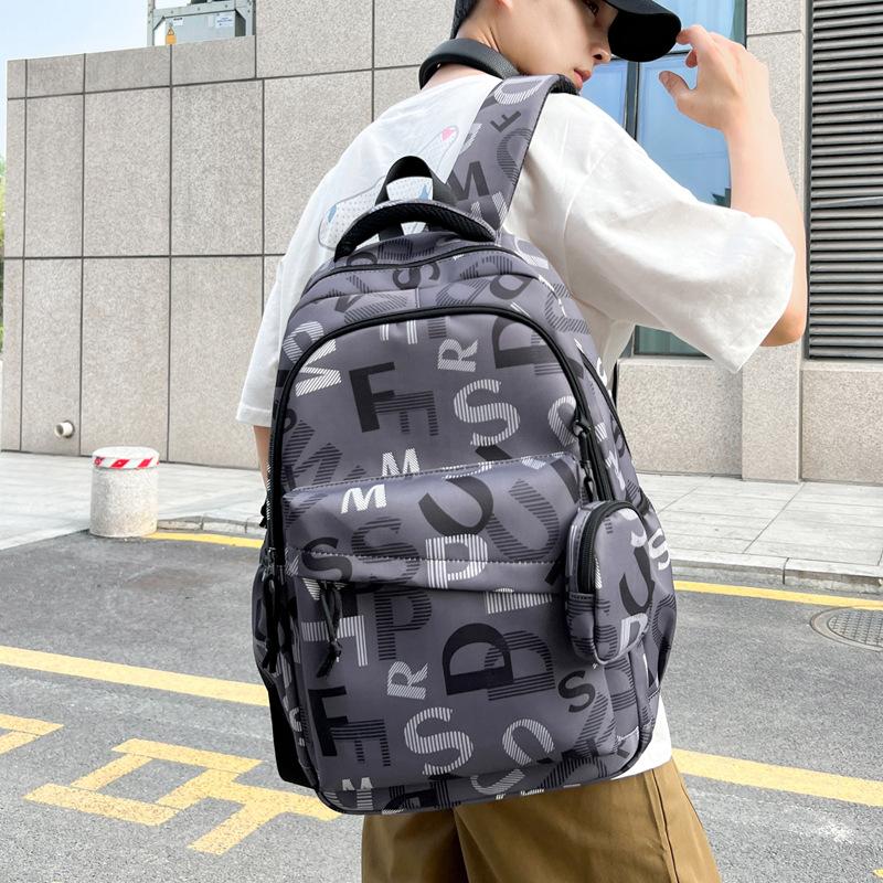 Schoolbag New Graffiti Korean Version Printed Backpack Junior High School High School College Student Schoolbag Large Capacity High Value Backpack