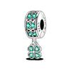 925 Silver Four Leaf Clover Pendant Green Lucky Charm Beads DIY Jewelry for Women Bracelet Making Diy