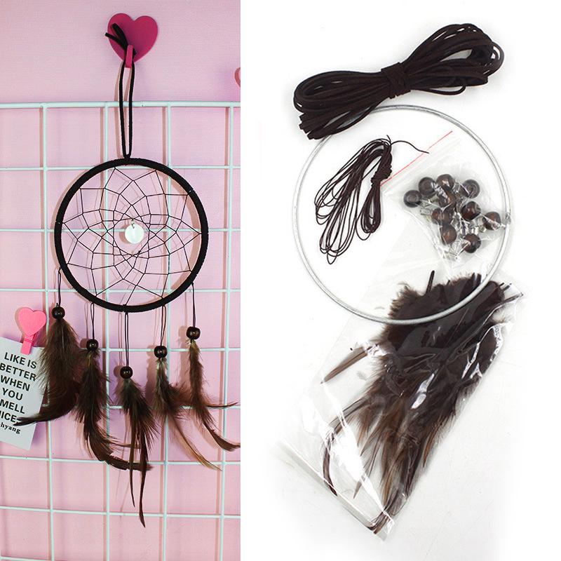 Colorful DIY Dream Catcher Kit Feather Decoration Wall Home nursery Decor Feather Set Crafts Dream Catcher DIY Material craft