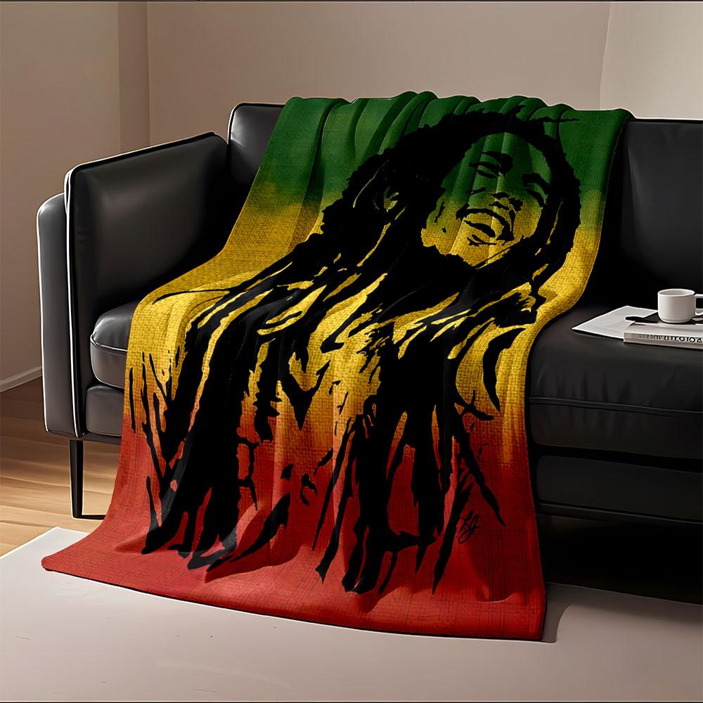 Smiling Man Rastafarian Style for all seasons blanket lunch break throw gift