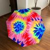 1pc Tie-Dye Pattern Automatic Folding Umbrella, Portable Collapsible Design, 8-Rib Iron Frame, Outdoor Accessory Yy250905109